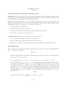 Calculus I: Modeling with Riemann Sums - Total Displacement & Area