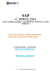 SAP C_P2W12_2311 Exam Prep: HCM for ECC/S4HANA