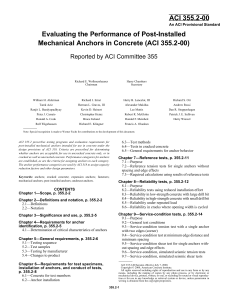 ACI 355.2-00: Post-Installed Mechanical Anchor Performance