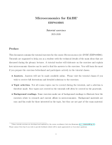 Microeconomics Tutorial Exercises: Supply, Demand & Policy