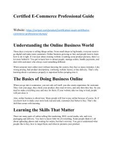 E-Commerce Professional Guide: Online Business Success