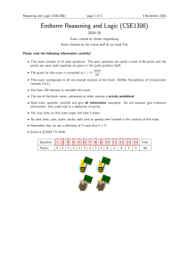 Endterm Reasoning and Logic (CSE1300) Exam 2024-25 - TU Delft