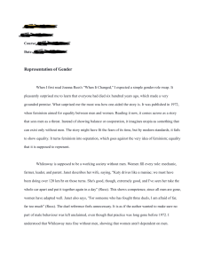 Analysis of Gender Representation in 'When It Changed' by Joanna Russ