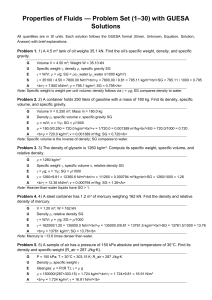 Fluid Properties Problem Set with Solutions