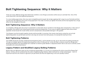 Bolt Tightening Sequence: Why It Matters | Flange Connections