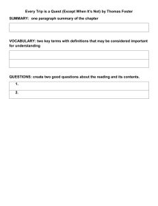 Every Trip is a Quest Worksheet