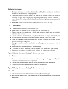 Biological Molecules: Carbs, Proteins, Fats & DNA