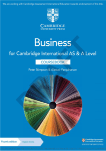 Cambridge International AS & A Level Business Coursebook (4th Ed)