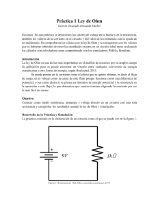 Pr&aacute;ctica 1 Ley de Ohm