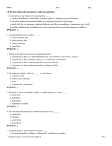 Econometrics and Economic Data Quiz