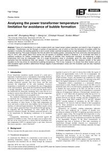 Power Transformer Temperature Limits: Bubble Formation Avoidance