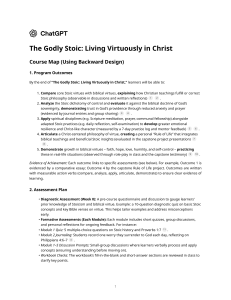 The Godly Stoic Course Map: Virtuous Living in Christ & Stoicism