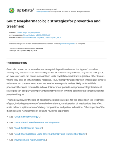 Gout: Nonpharmacologic Strategies for Prevention & Treatment