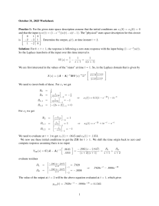 State-Space System Output Calculation Worksheet | Laplace Transform