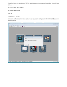 TPT214 Card Excitation System Software Connection Error Report