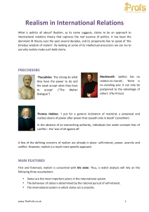 Realism in International Relations: Theory, Precursors & Criticisms