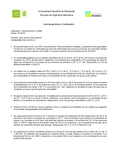 Ejercicios de Combusti&oacute;n - Termodin&aacute;mica II UIS
