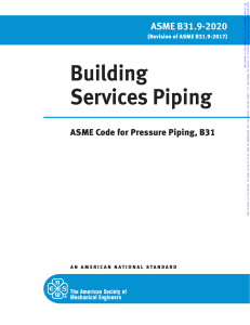 ASME B31.9: Building Services Piping Code & Standard
