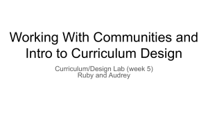 Community Engagement & Curriculum Design Presentation