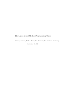Linux Kernel Module Programming Guide