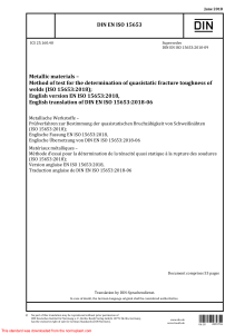 DIN EN ISO 15653:2018 - Fracture Toughness Test for Welds