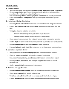 Sanitary Sewerage Design Review Checklist & Criteria | Engineering