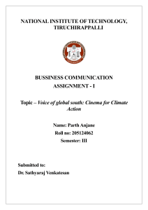 Cinema for Climate Action: Persuasive Speech Assignment