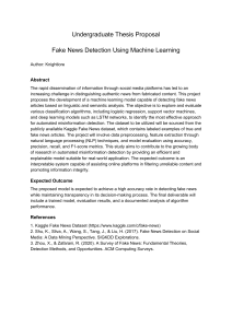 Fake News Detection: Machine Learning Thesis Proposal