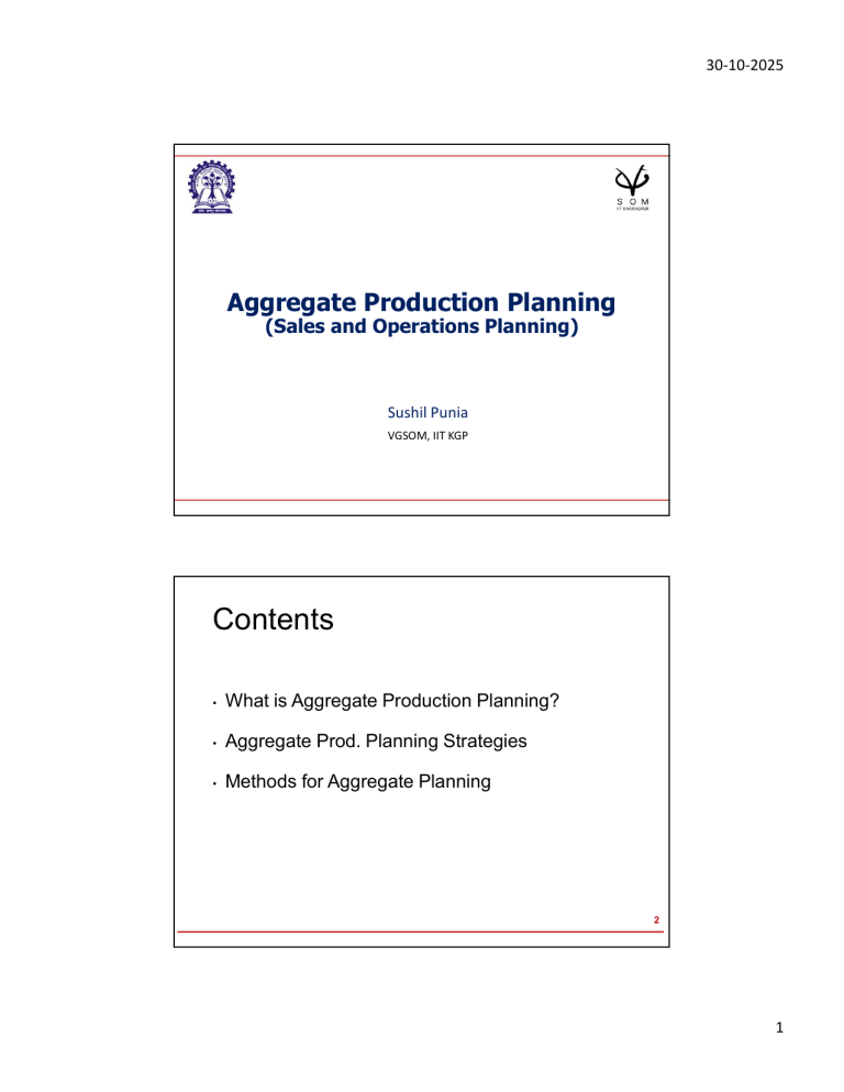 Aggregate Production Planning: Strategies & Methods