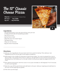 12" Classic Cheese Pizza Recipe