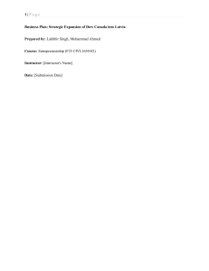 Dow Canada Latvia Expansion Business Plan