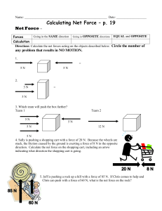 Calculating Net Force Worksheet