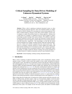 Critical Sampling for Data-Driven Modeling of Unknown Dynamical Systems
