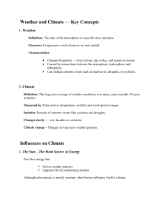 Weather and Climate: Key Concepts - Study Guide