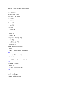 Skrypt MATLAB do problemu mechaniki orbitalnej