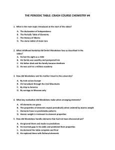 Periodic Table Crash Course Questions