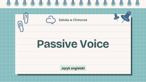 Passive Voice - Kurs Języka Angielskiego