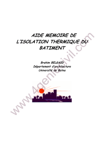 Aide-m&eacute;moire isolation thermique b&acirc;timent