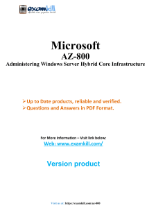Microsoft AZ-800: Administering Windows Server Hybrid Core Infrastructure &ndash; Questions & Answers PDF