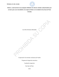 Tesis Dise&ntilde;o de M&aacute;quina Dobladora de Tubos