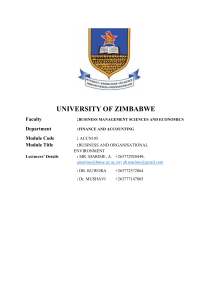 ACCN105: Business & Organisational Environment - UZ Module