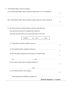 Chemistry Exam Questions: Periodic Table, Atomic Structure, Ions
