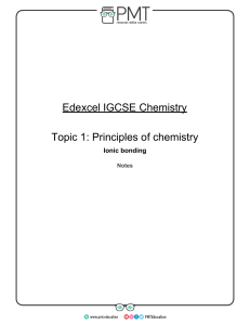 Edexcel IGCSE Chemistry: Ionic Bonding Notes - Principles of Chemistry