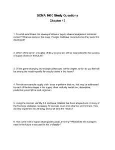 SCMA 1000: Supply Chain Management Study Questions