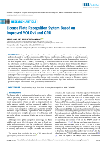 License Plate Recognition System: Improved YOLOv5 & GRU Model