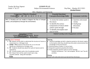 Environmental Science Lesson Plan: Biosphere, Biodiversity & Nutrient Cycles