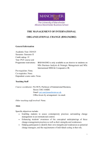 International Organizational Change (BMAN62082) - Manchester 2024/25