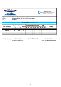 Insulation Resistance Test Report - Air Blower