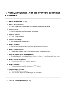 Thermodynamics Interview Q&A: Top 100 Questions