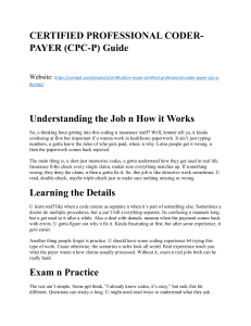 CERTIFIED PROFESSIONAL CODER-PAYER (CPC-P) Preparation Guide Essential Study Resources